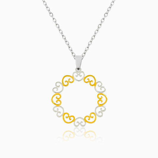 Colar Corações CL1154 - Aço Inox em Fundo Branco