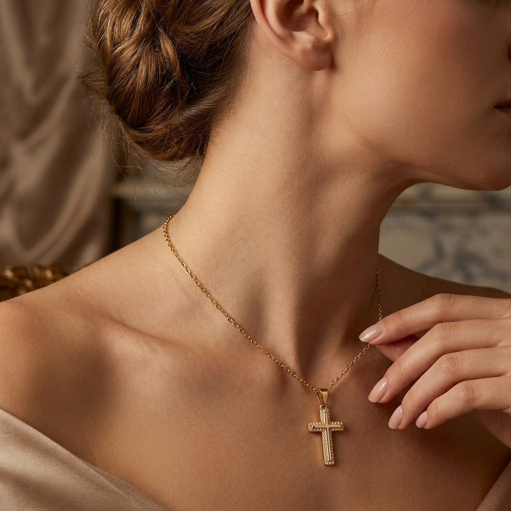 Collier Croix CL0365 - Acier Inoxydable