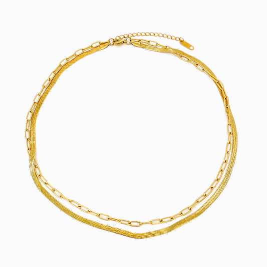 Colar Duplo CL1001 - Aço Inox