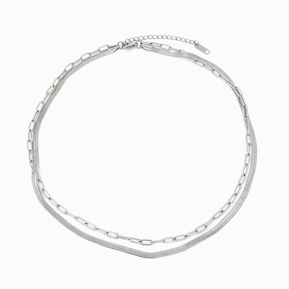 Colar Duplo CL1001 - Aço Inox