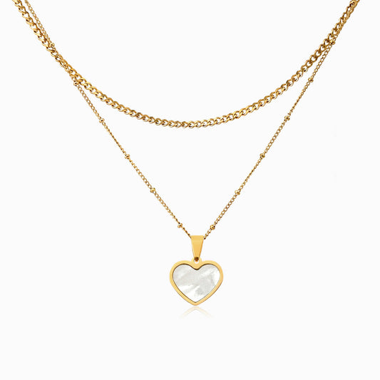 Colar Duplo Coração CL1502 - Aço Inox