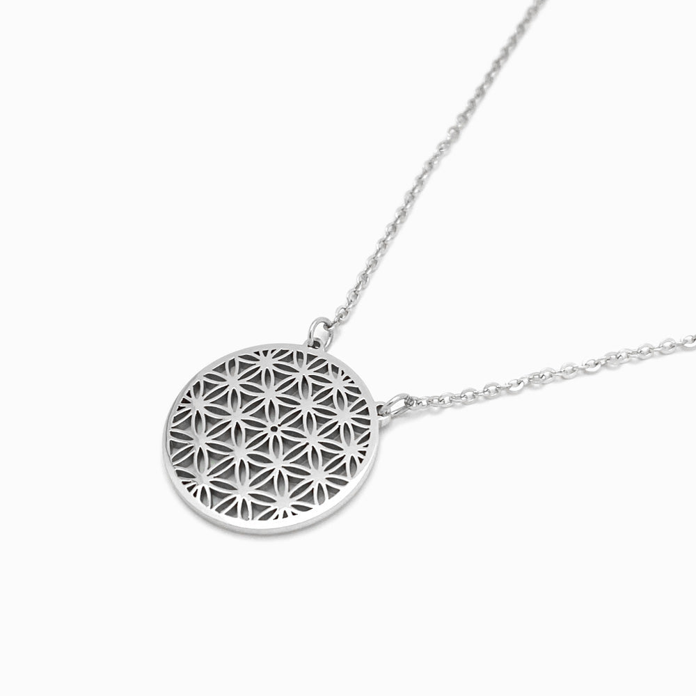 Colar Flor da Vida CL3000 - Aço Inox Prateado