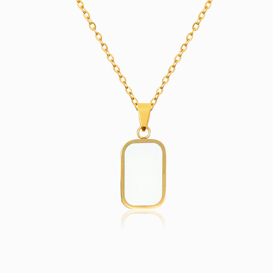 Colar Simples CL1208 - Aço Inox Dourado com Esmalte