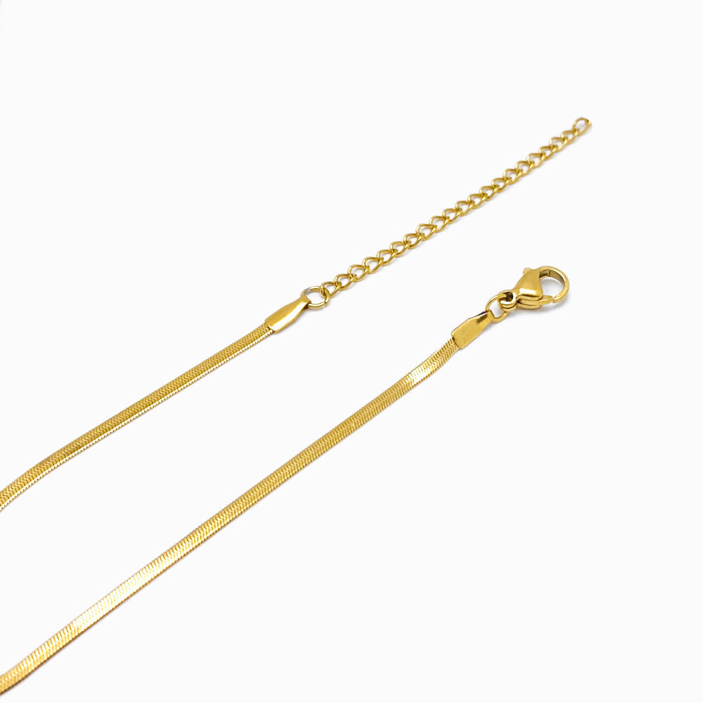 Fecho de colar malha snake com olho turco com extensão
