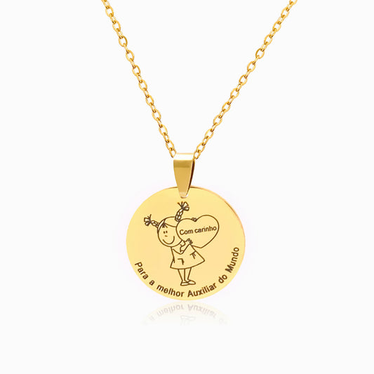 Colar Melhora Auxiliar CL1341 - Aço Inox Dourado