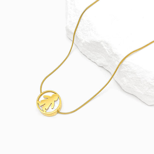 Colar Menino CL1275 - Aço Inox Dourado com Madrepérola