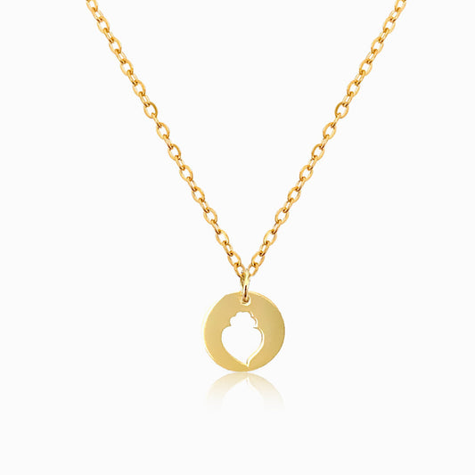 Colar Minimalista Coração de Viana CL1470 - Aço Inox Dourado