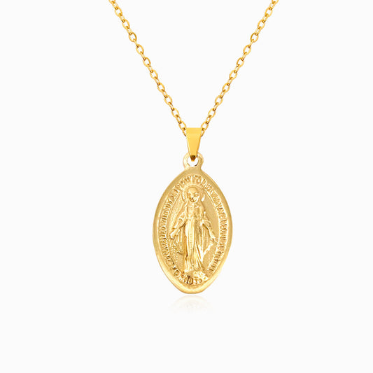 Colar Nossa Senhora CL1173 - Aço Inox Dourado