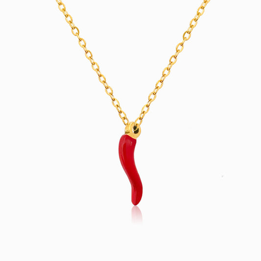 Colar Piri-piri CL1416 - Aço Inox com Esmalte Dourado