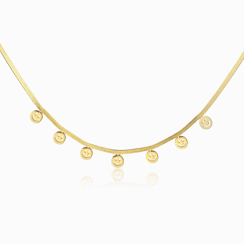 Colar Smile CL3013 - Aço Inox Dourado