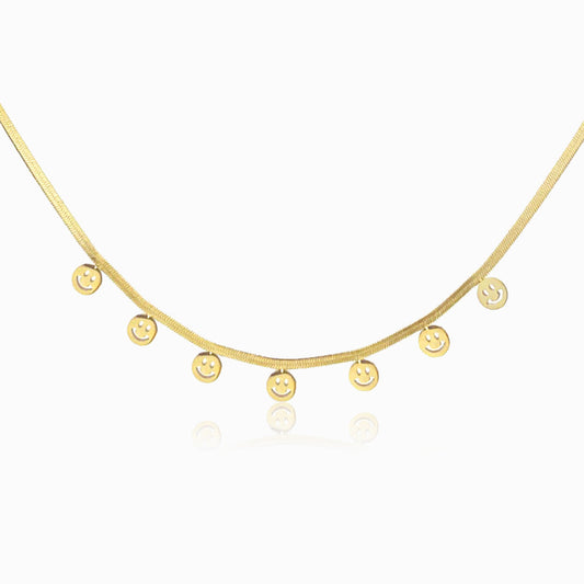 Colar Smile CL3013 - Aço Inox Dourado
