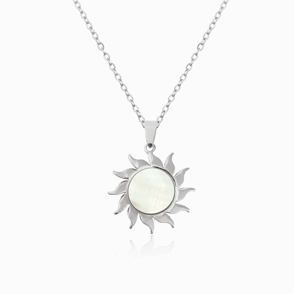 Colar Sol CL1100 - Aço Inox Prateado com Madrepérola