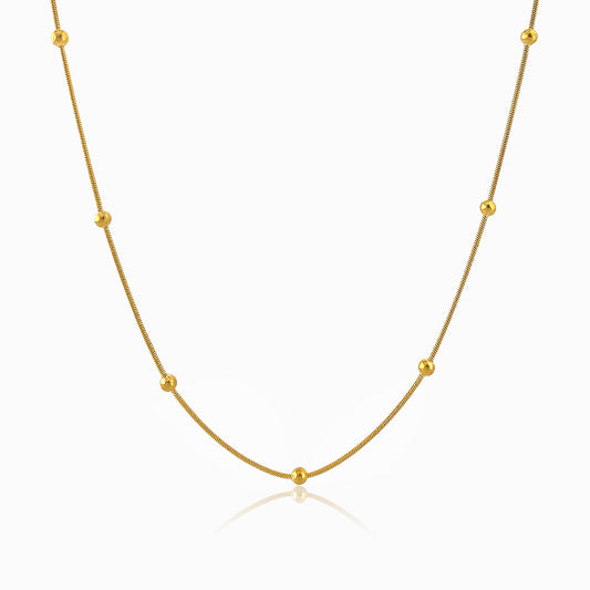 Colar com Bolinhas CL2024 - Aço Inox Dourado