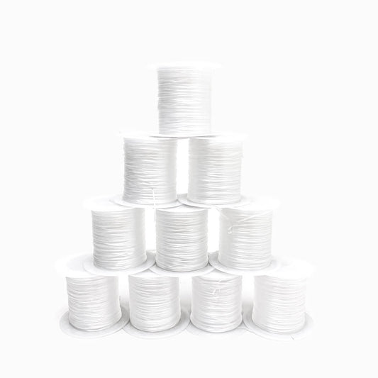 Conjunto 10 rolos fio elástico cristal strong branco