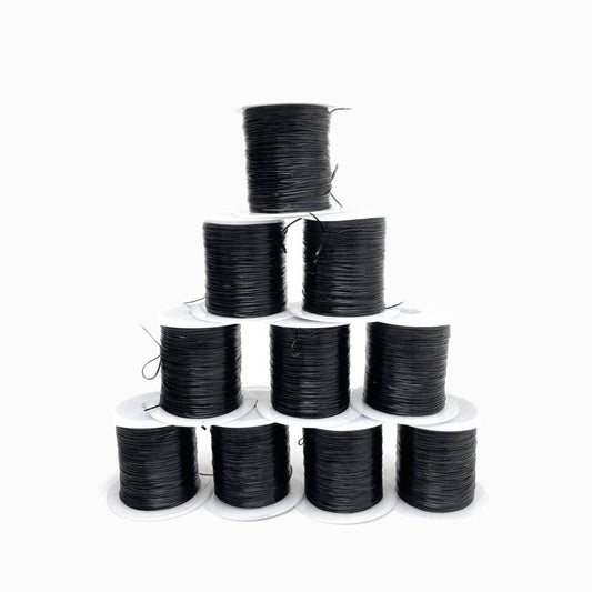 Conjunto 10 rolos fio elástico cristal strong preto