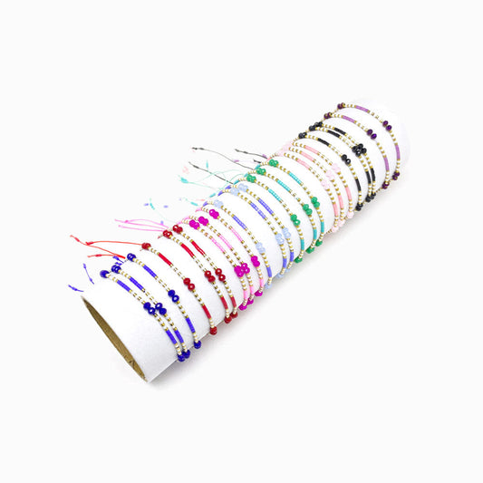 Conjutno 24pçs Pulseira de Miçanga com Cristal PS1010