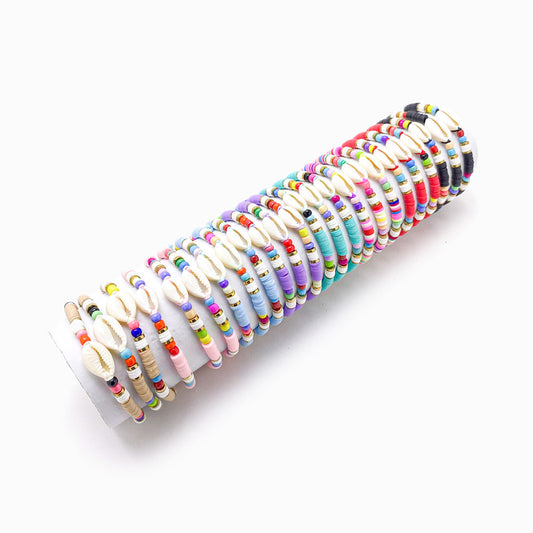 Conjunto 24pçs Mix Pulseira Búzio PS1016