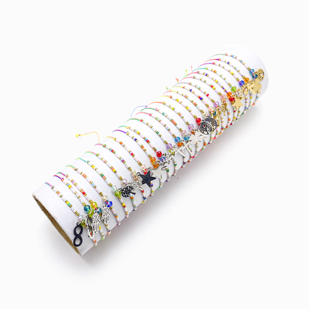 Conjunto 24pçs Mix Pulseira de Miçanga PS1011