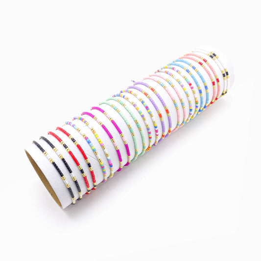 Conjunto 24pçs Mix Pulseira de Miçanga PS1012
