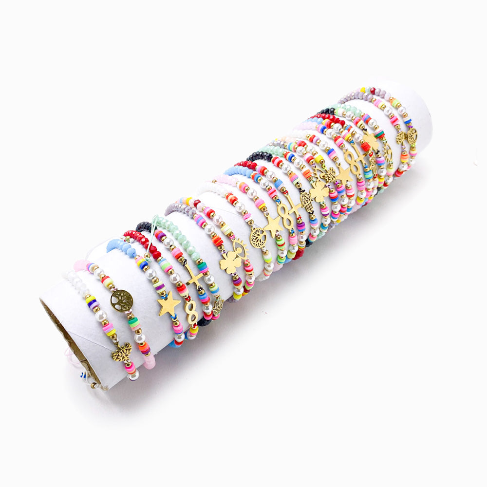 Conjunto 24pçs Mix Pulseira Búzio PS1017