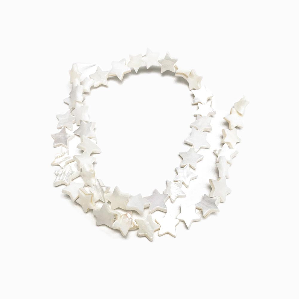Fiada Contas de Madrepérola Estrela 10x3mm