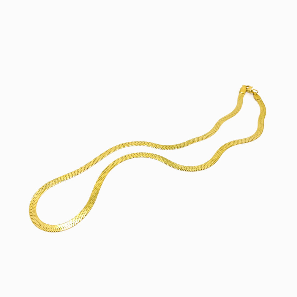 Pack 5un Fio Malha Snake Achatada 4mm - Aço Inox