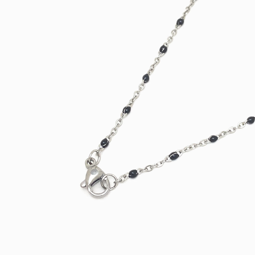 Fio Elo Oval Achatado com Verniz Preto com Detalhes