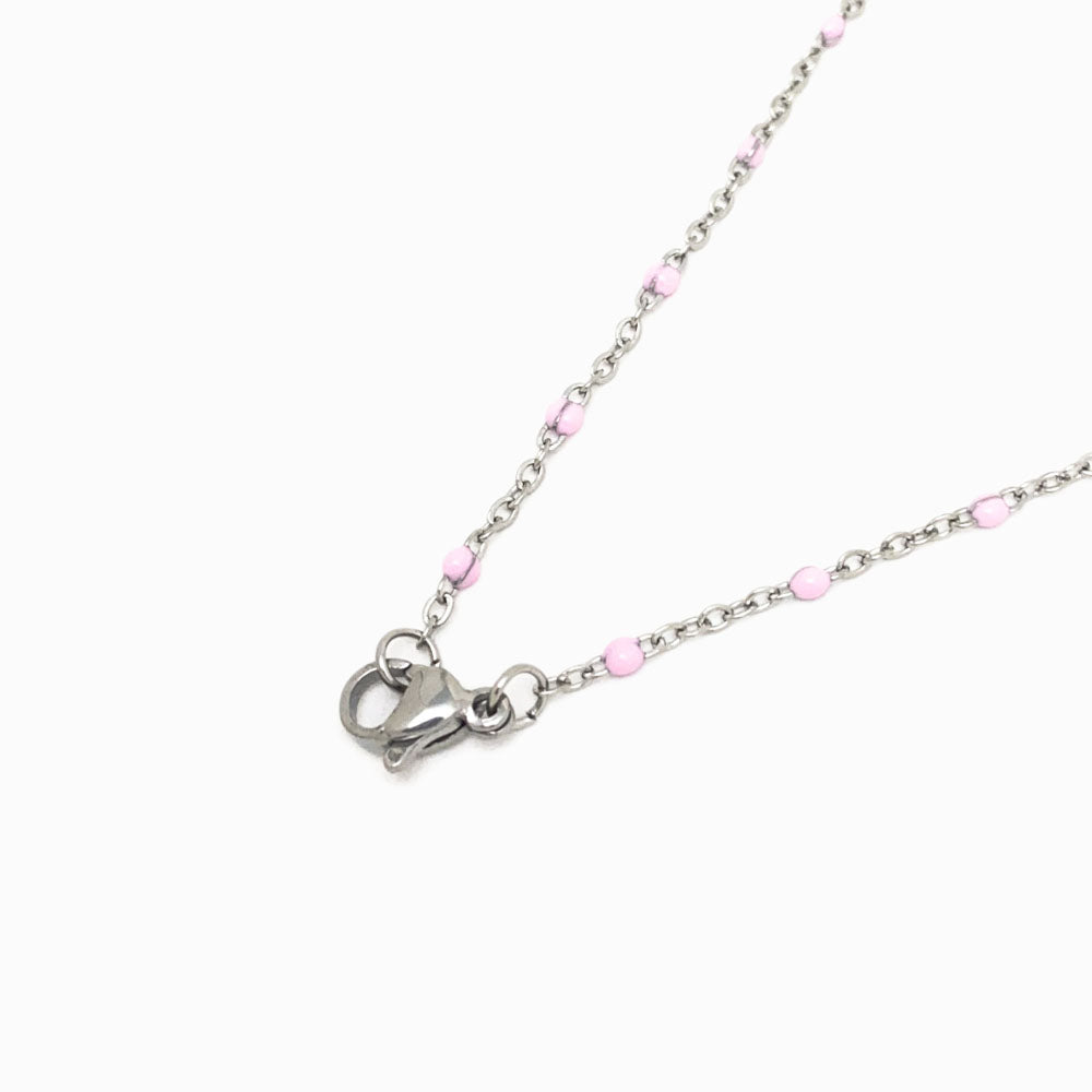 Fio Elo Oval Achatado com Verniz Rosa com Detalhes