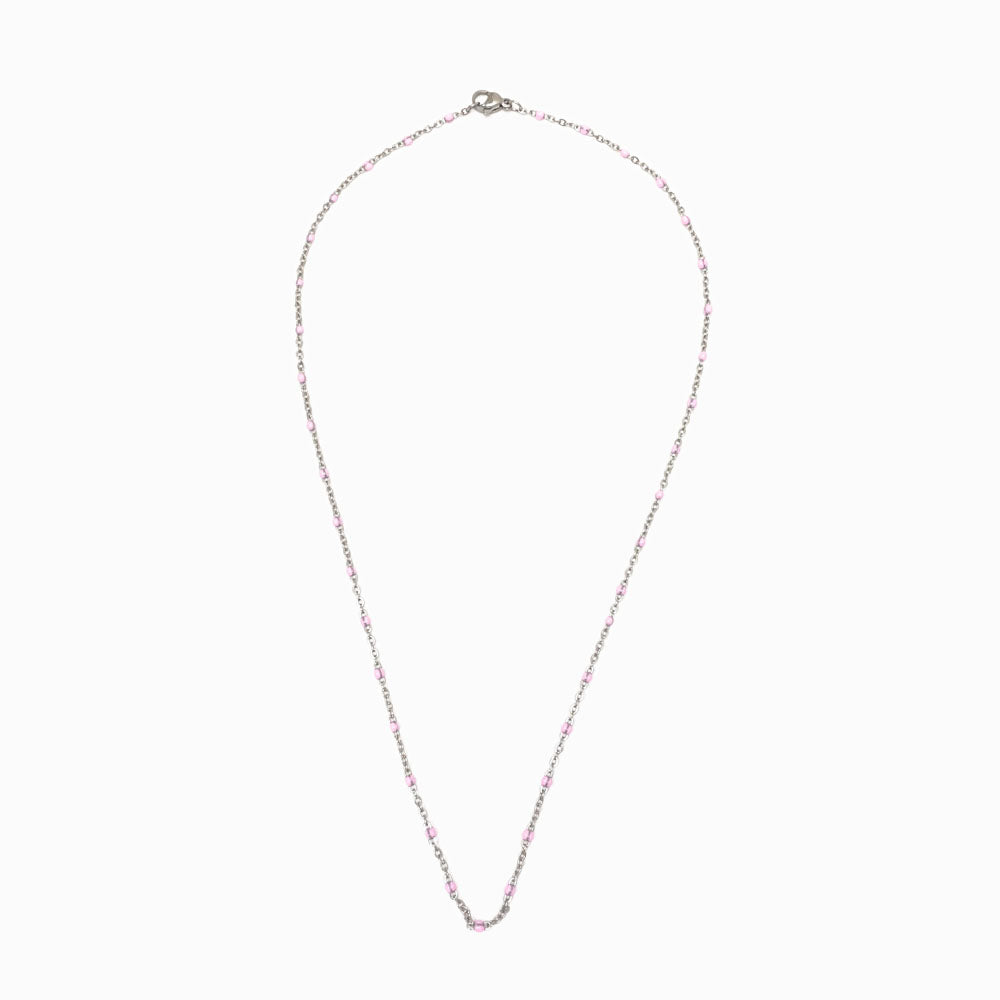 Fio Elo Oval Achatado com Verniz Rosa