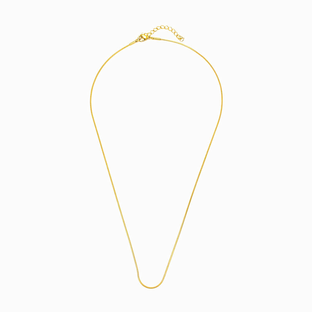 Fio Malha Snake Redondo 1mm Aço Inox Dourado