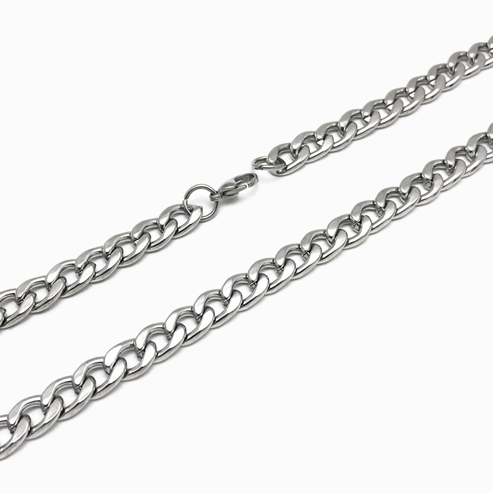 Fio Elo Achatado 7mm AC1040 - Aço Inox Prateado