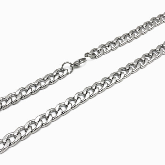 Fio Elo Achatado 7mm AC1040 - Aço Inox Prateado