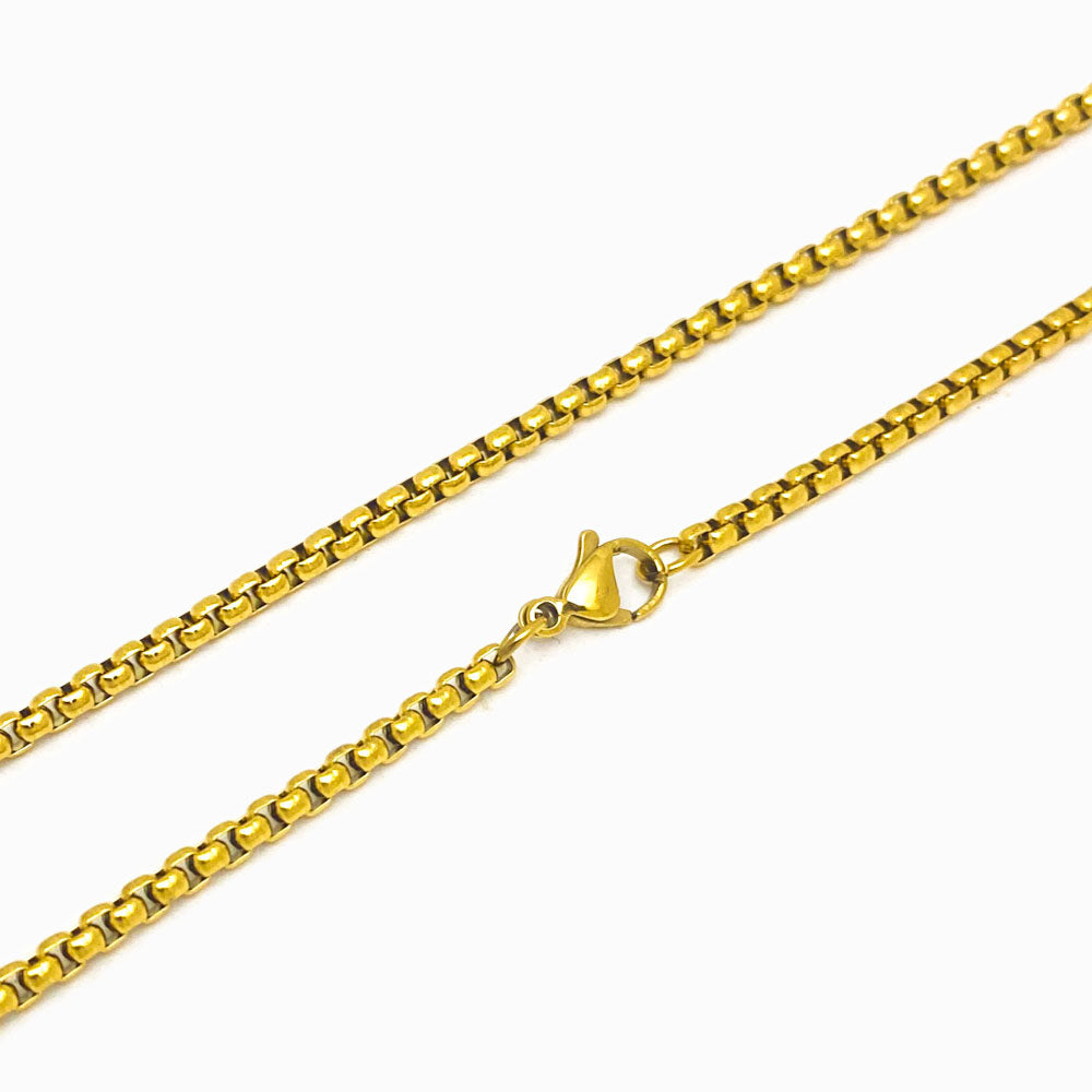 Fio Elo Quadrado - Aço Inox Dourado
