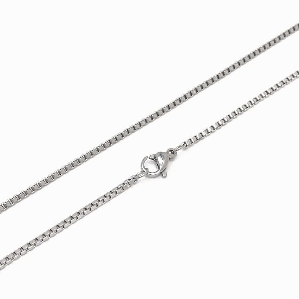 Fio Elo Quadrado de Aço Inox Prateado com Detalhes