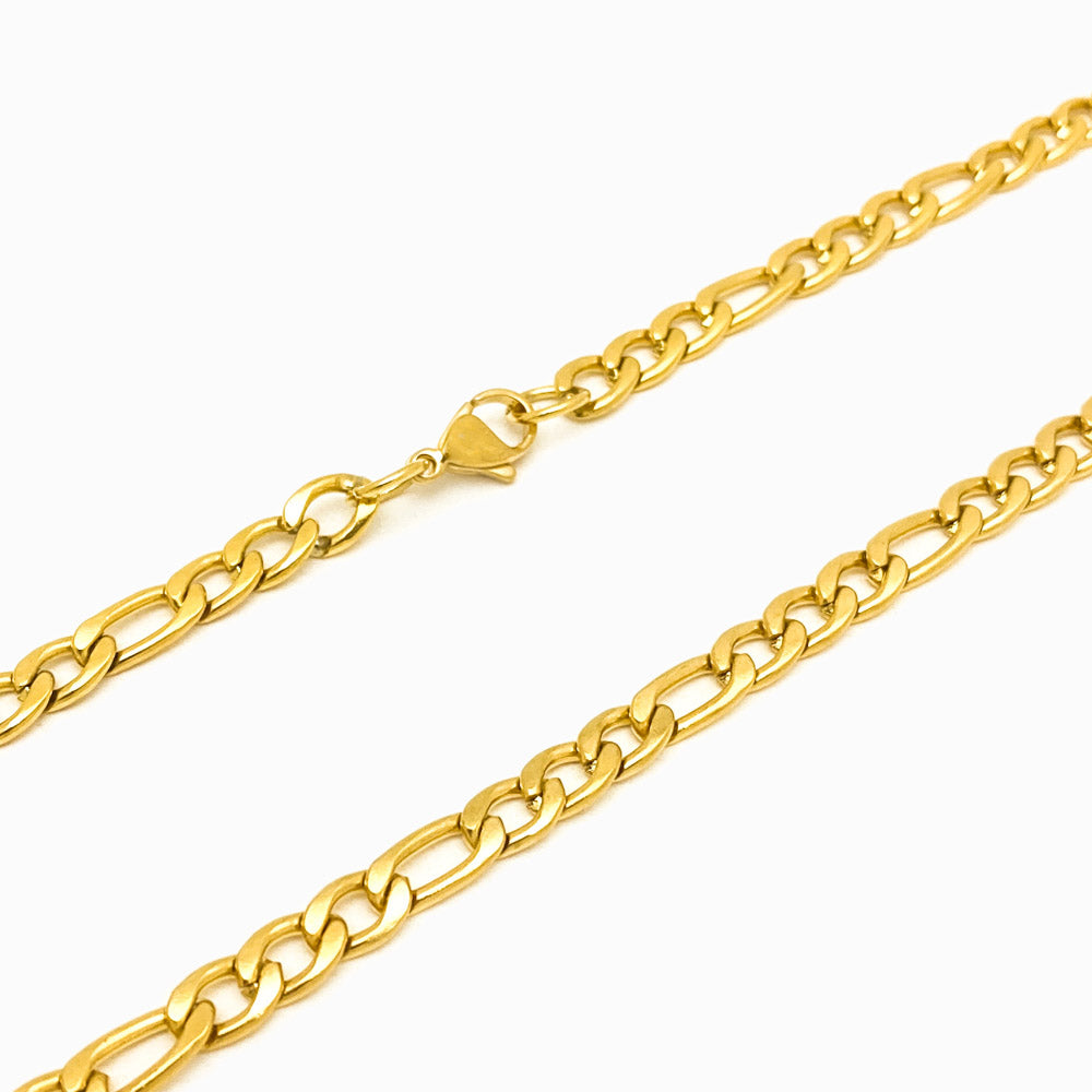 Fio Malha Fígaro 5mm - Aço Inox Dourado