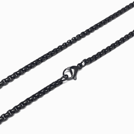 Fio Elo Quadrado de Aço Inox Preto com Detalhes