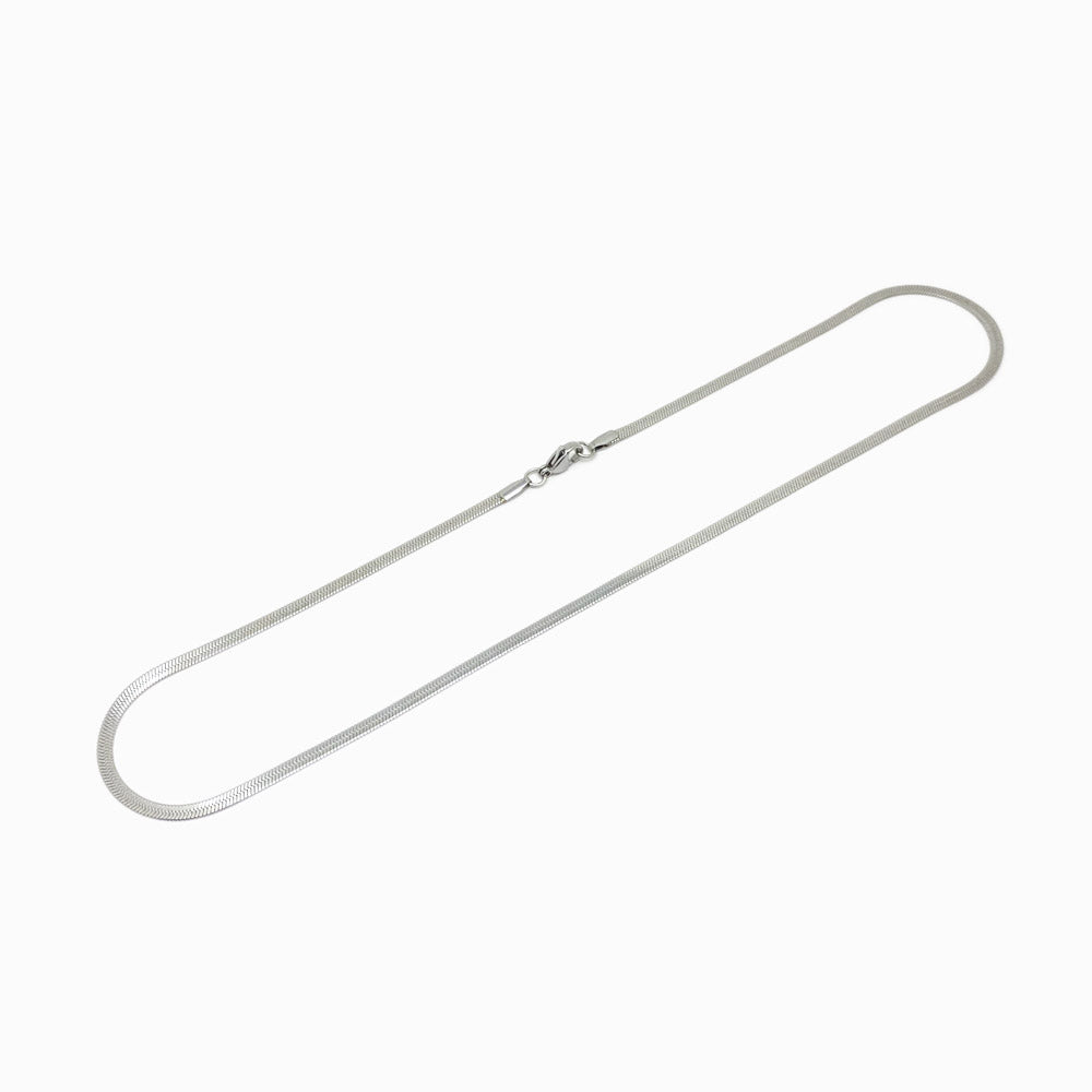 Fio Malha Snake Achatada 3mm - Aço Inox Prateado