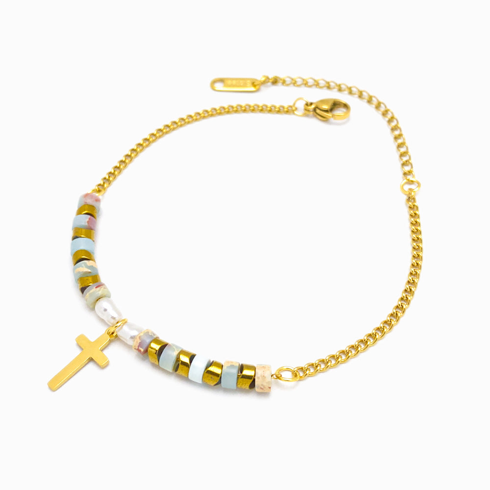Uma Pulseira SL3010 - Aço Inox Dourado