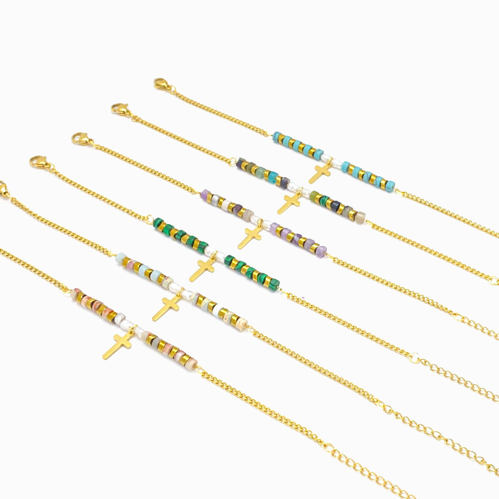 Lote 6un Mix Pulseira SL3010 - Aço Inox Dourado