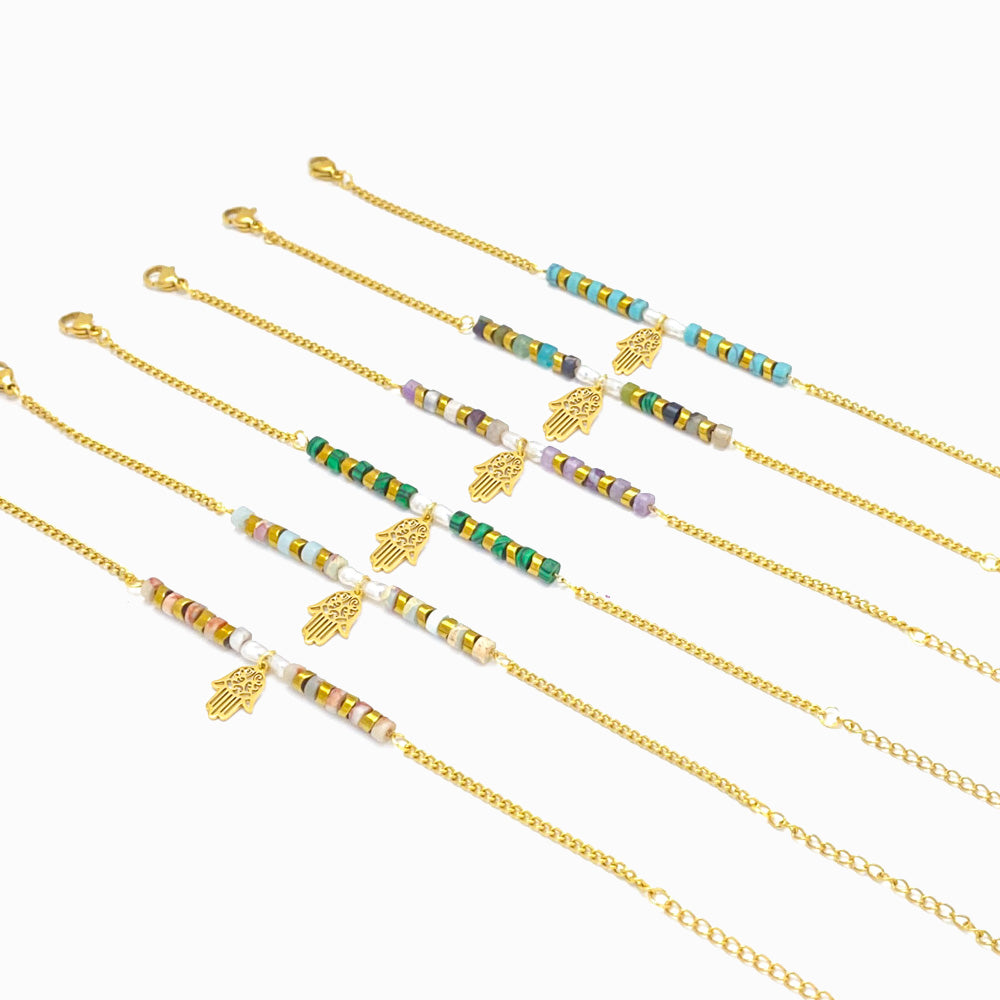 Lote 6un Mix Pulseira SL3011 - Aço Inox Dourado