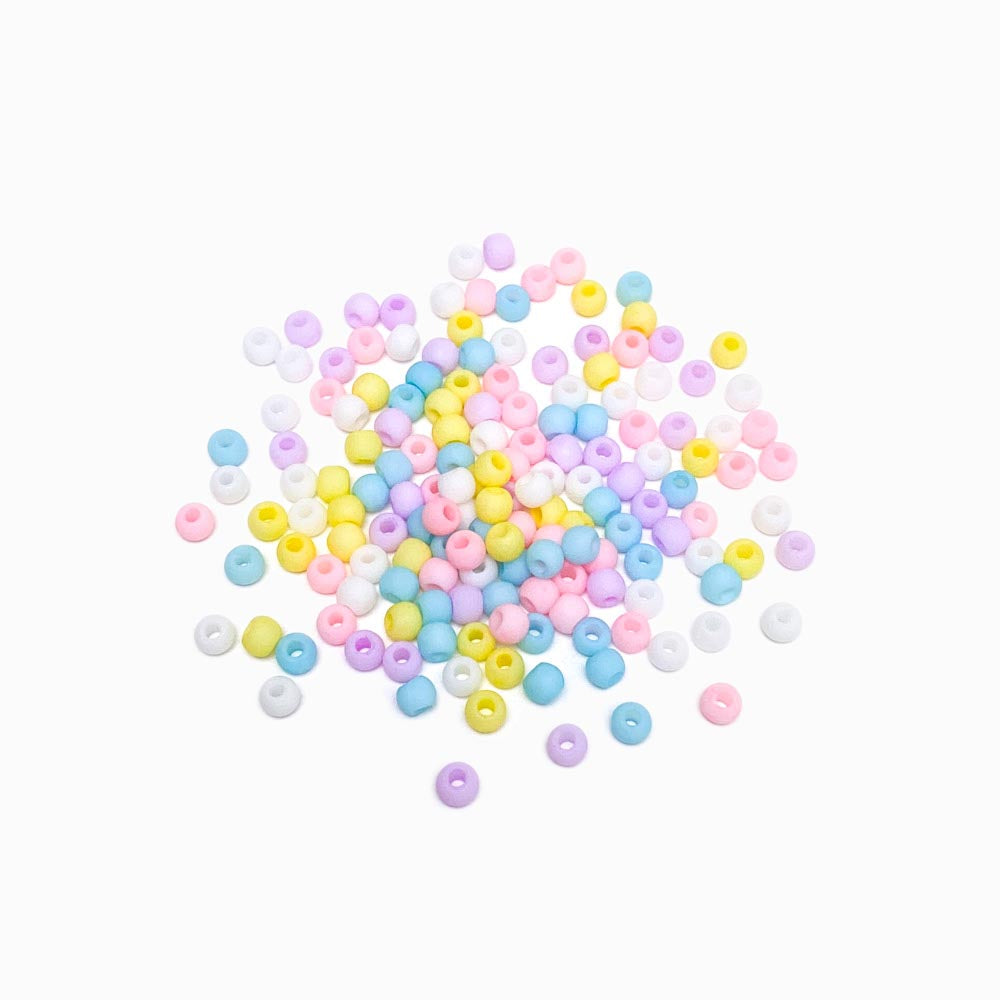 Pack 100g Miçangas Coloridas Foscas 4mm