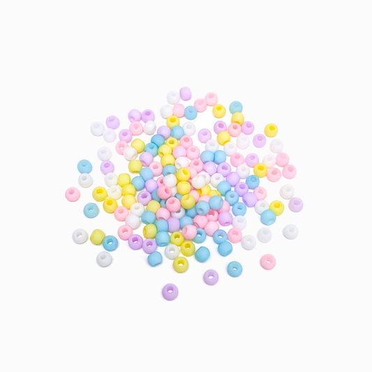 Pack 100g Miçangas Coloridas Foscas 4mm