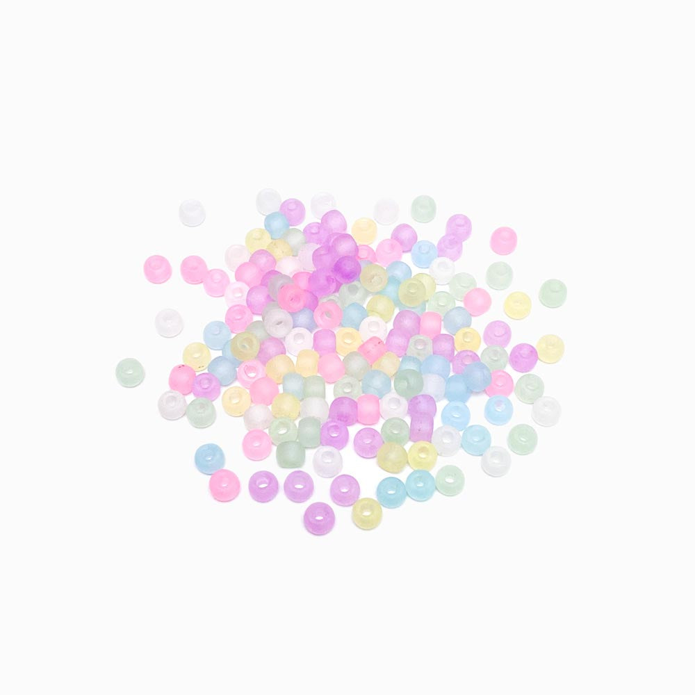 Miçangas Coloridas Foscas Semi-transparentes 4mm MIX A