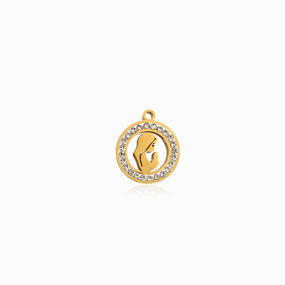 Pendente Nossa Senhora 16x14mm PD5102 - Aço Inox Dourado