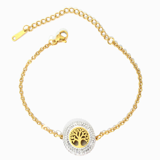 Pulseira com Árvore da Vida SL3105 - Aço Inox