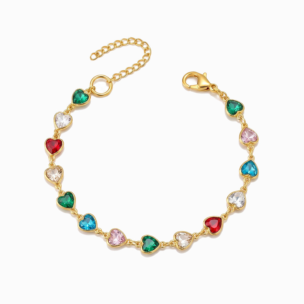 Pulseira com Corações SL2149 - Aço Inox