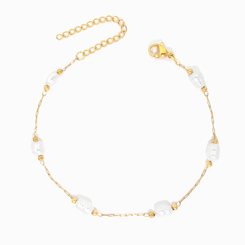 Pulseira com Pérolas Barrocas SL2242 - Aço Inox