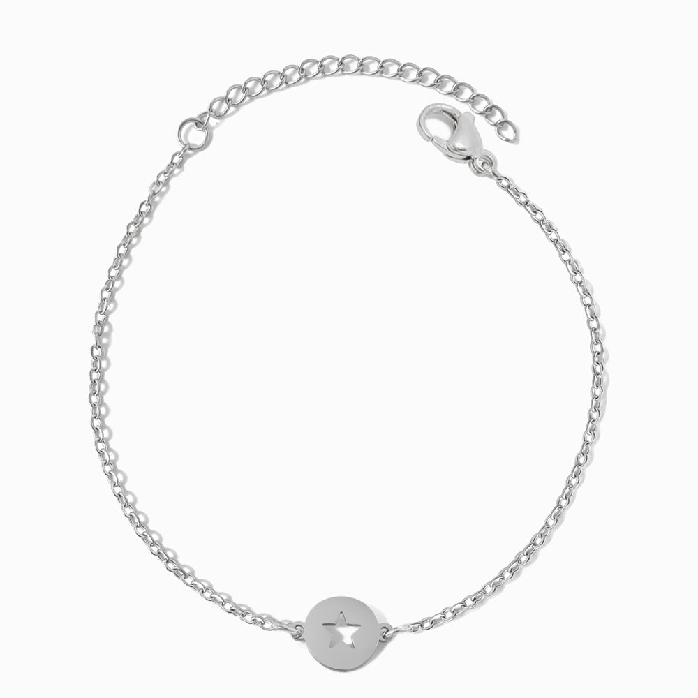 Pulseira com Estrela SL2192 - Aço Inox Prateado