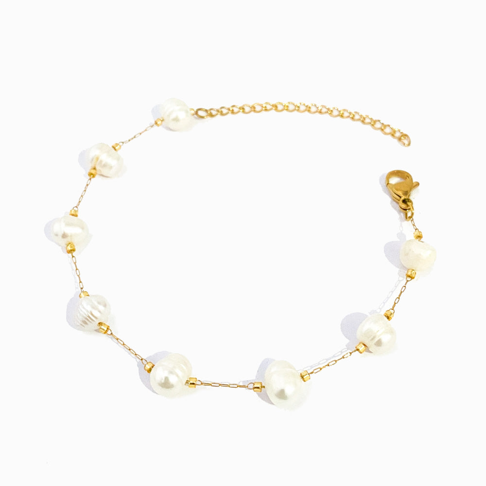 Pulseira com Pérolas de Água Doce SL2153 - Aço Inox