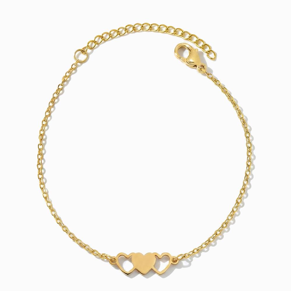 Pulseira Coração SL2318 - Aço Inox Dourado